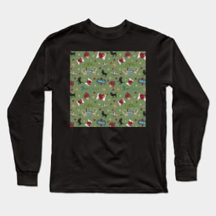 Bonjour Paris! on Vert Background by MarcyBrennanArt Long Sleeve T-Shirt